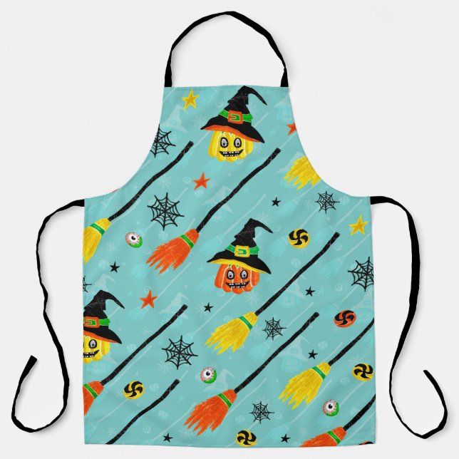 Halloween Witchy Seamless Theme Apron (Front)