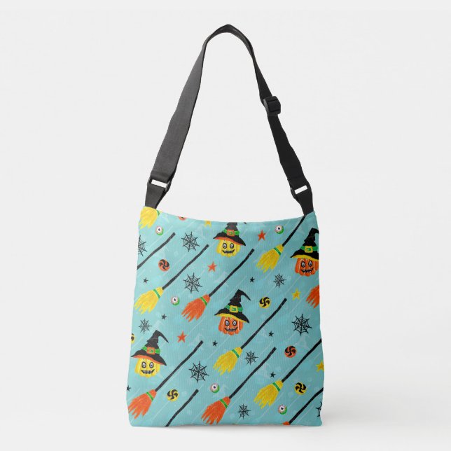 Halloween Witchy Seamless Theme Crossbody Bag (Front)