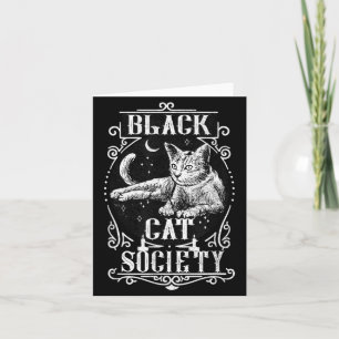 Halloween Witchy Season Feline Vintage Black Cat Card