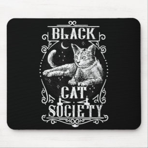 Halloween Witchy Season Feline Vintage Black Cat Mouse Mat