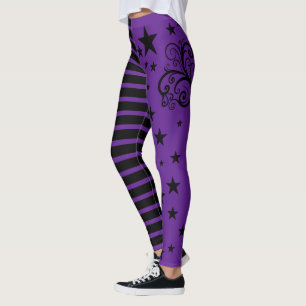 Halloween witchy striped leggings