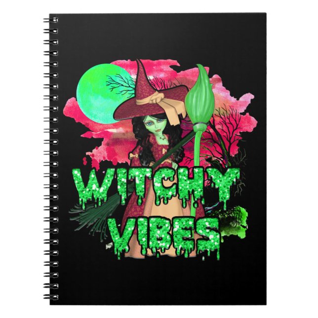 Halloween Witchy Vibes Notebook (Front)