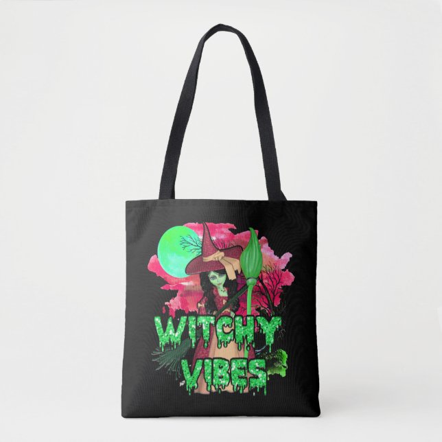 Halloween Witchy Vibes Tote Bag (Front)