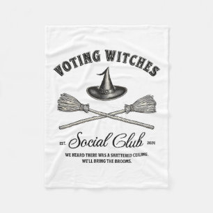 Halloween Witchy Voting Witches For Kamala Feminis Fleece Blanket