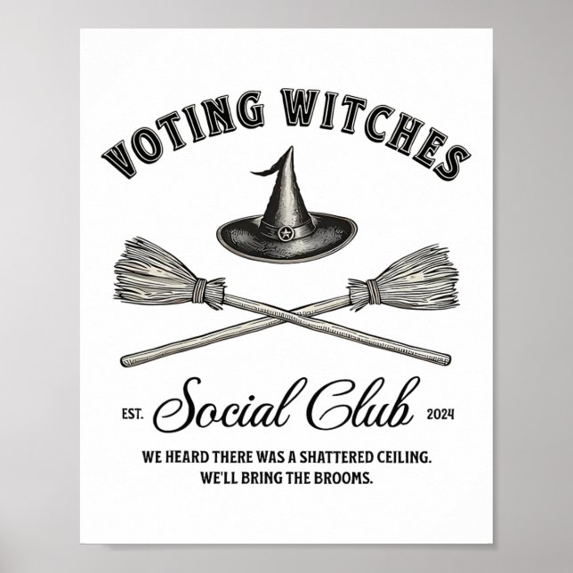 Halloween Witchy Voting Witches For Kamala Feminis Poster (Front)