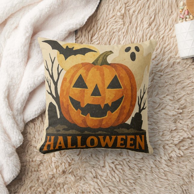Halloween with a sensual collage technique cushion (Blanket)