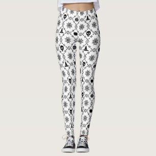 Halloween with black sculls leggings