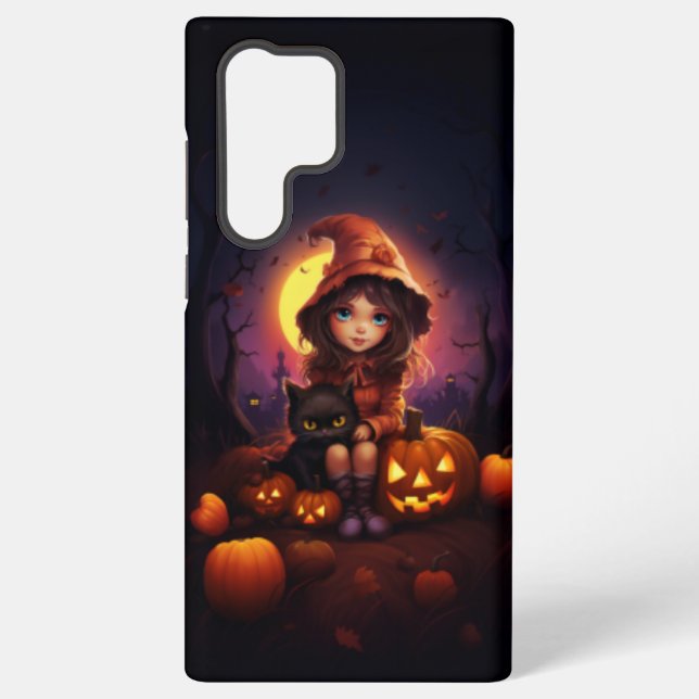 Halloween with cut catto in my s23/s23+ samsung galaxy s22 ultra case (Back)