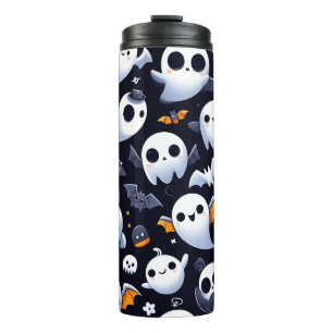 Halloween with cute ghost thermal tumbler