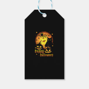 Halloween with Moon Pumpkins Bats Spiders And Scar Gift Tags