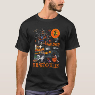 Halloween With My Bernedoodles Pickup Truck Scary T-Shirt