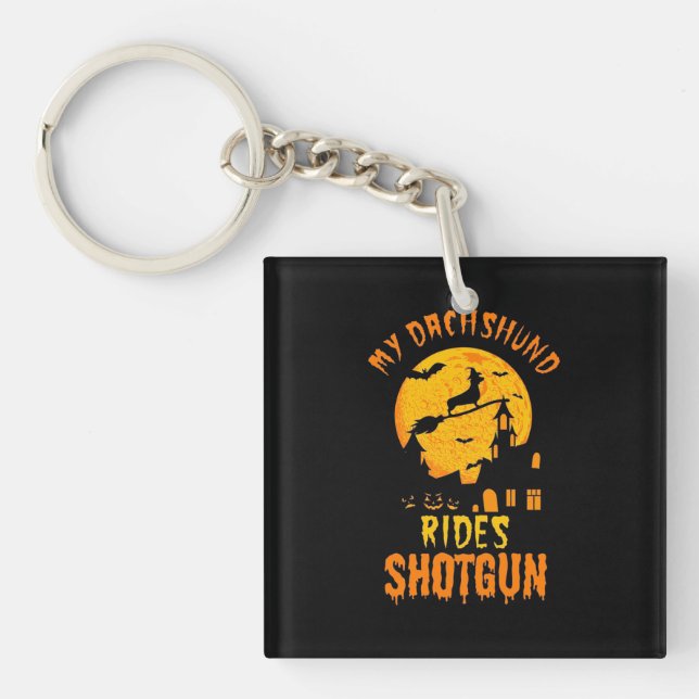 Halloween With My Dachshund Key Ring (Front)