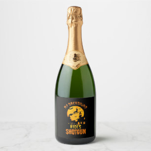 Halloween With My Dachshund Sparkling Wine Label