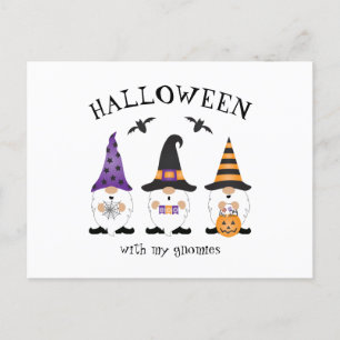 Halloween With My Gnomies Purple Orange Postcard