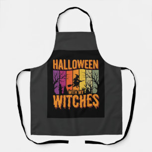 Halloween With My Witches Retro Sunset Apron