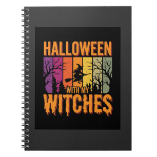 Halloween With My Witches Retro Sunset Notebook