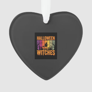 Halloween With My Witches Retro Sunset Ornament