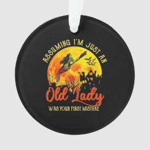 Halloween With Old Lady Ornament