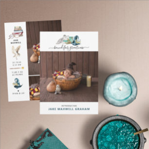 Halloween Wizard Double Sided Birth Announcement