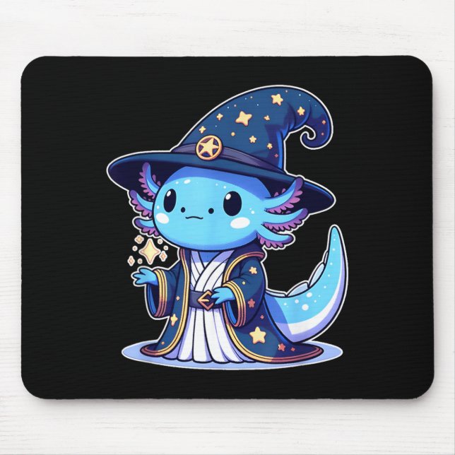 Halloween wizard funny axolotl mouse mat (Front)