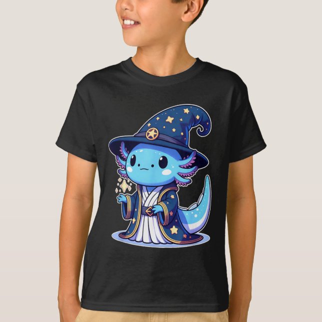 Halloween wizard funny axolotl T-Shirt (Front)