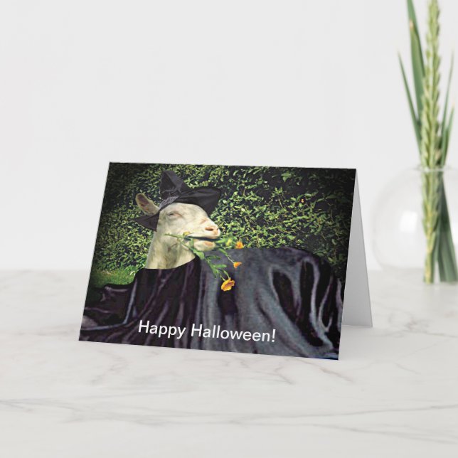 Halloween Wizard Goat Card (Front)