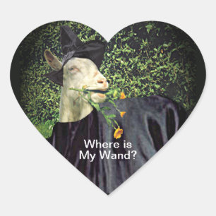 Halloween Wizard Goat Heart Sticker