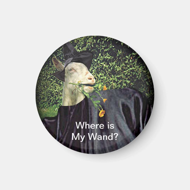 Halloween Wizard Goat Magnet (Front)