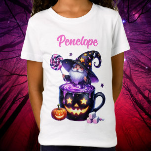 Halloween Wizard In Pumpkin Mug Lollipop Magic T-Shirt