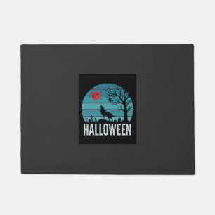 Halloween Wolf Graveyard Moon Vector Doormat