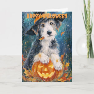 Halloween Wolfhound Dog Holiday Card