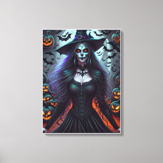 Halloween woman canvas print