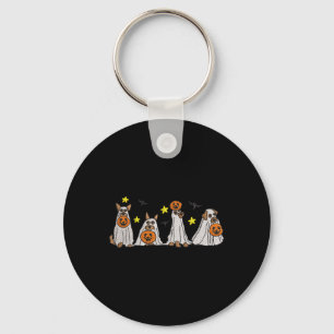 Halloween  Women Ghost Dog Embroidery Effect Desig Key Ring
