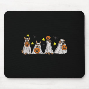 Halloween Women Ghost Dog Embroidery Effect Desig Mouse Mat