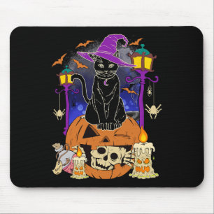 Halloween Women Men Kids Halloween Black Cat Pumpk Mouse Mat