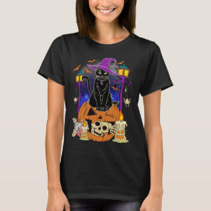 Halloween Women Men Kids Halloween Black Cat Pumpk T-Shirt