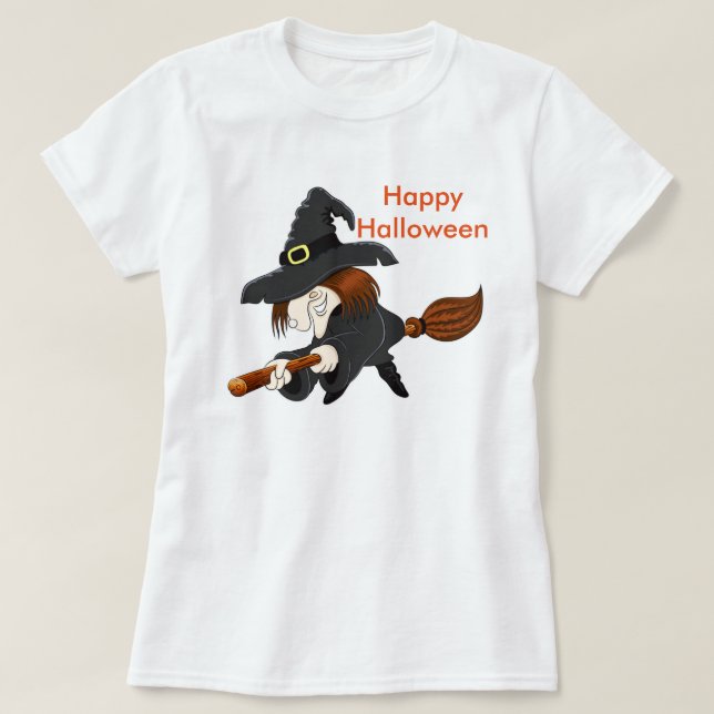 Halloween Women's Basic T-Shirt/Witch T-Shirt (Design Front)
