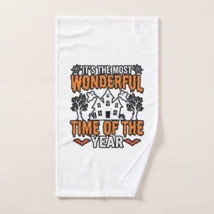 Halloween Wonderful Time Of Year Vintage Shirt Des Hand Towel