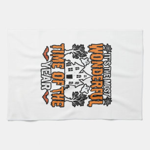 Halloween Wonderful Time Of Year Vintage Shirt Des Tea Towel