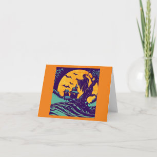 Halloween - Woodcut Style 2 Card