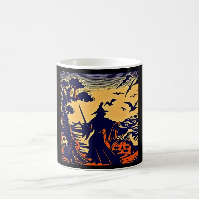 Halloween - Woodcut Style 5 Coffee Mug (Center)