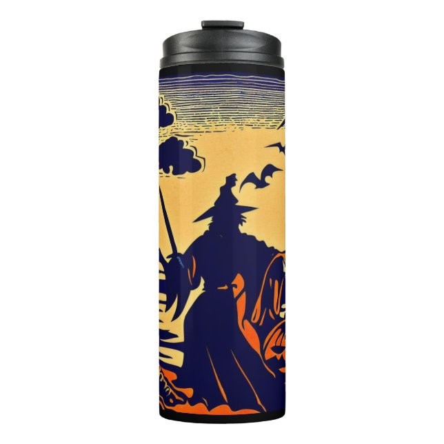 Halloween - Woodcut Style 5 Thermal Tumbler (Front)