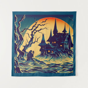 Halloween - Woodcut Style 6 Tapestry