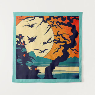 Halloween - Woodcut Style 7 Tapestry
