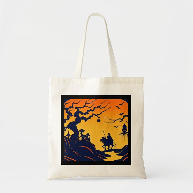Halloween - Woodcut Style 8 Tote Bag (Front)