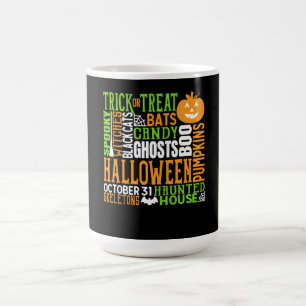 Halloween Word Jumble Colourful Cute Spider Pumpki Coffee Mug