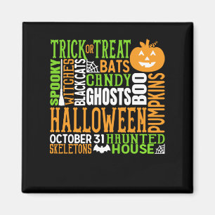 Halloween Word Jumble Colourful Cute Spider Pumpki Magnet