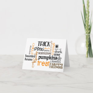 Halloween Words Card