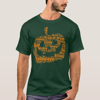 Halloween Words Jack O Lantern Pumpkin  T-Shirt
