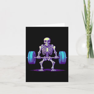 Halloween Workout Costume Funny Deadlift Skeleton  Card